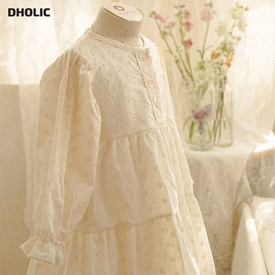 【送料無料】レース刺繍ワンピース・p011016 キッズ【0~2才】【ops】【ワンピース 長袖 レース 総レース 刺繍 レース刺繍 可愛い かわいい ガーリー 女の子 秋 冬 韓国 韓国子供服 子供 こども 子供服 こども服】【KIDS】