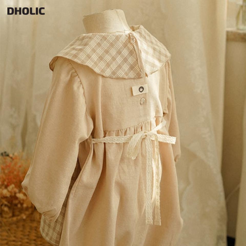 チェック配色ボディスーツ・p011015 キッズ【0~2才】【bc】【ボディースーツ ボディスーツ 長袖 パンツ ズボン フリル 新生児 赤ちゃん ベビー服 チェック柄 ナチュラル 可愛い 女の子 秋 冬 韓国 韓国子供服 子供 こども 子供服 こども服】【KIDS】