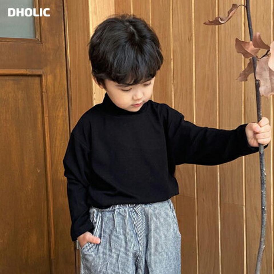 裏起毛ベーシックハイネックTシャツ(kids)・u09757 キッズ【3~8才】【tops】【トップス Tシャツ 長袖 ハイネック 単色 無地 シンプル ベーシック カジュアル 裏起毛　ラフ 女の子 男の子 冬 韓国 韓国子供服 子供 こども 子供服 こども服】【KIDS】