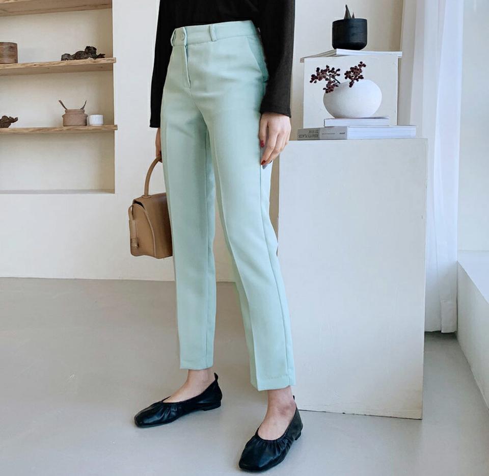 ≪人気商品再入荷≫スリムスラックス・全5色・t62755 レディース 【pt】韓国ファッション ボトムス パンツ ロング パステル ファスナー カラーアイテム ポケット ベルトループ 10分丈 十分丈 無地 ハイウエスト カラーパンツ カジュア 秋 冬