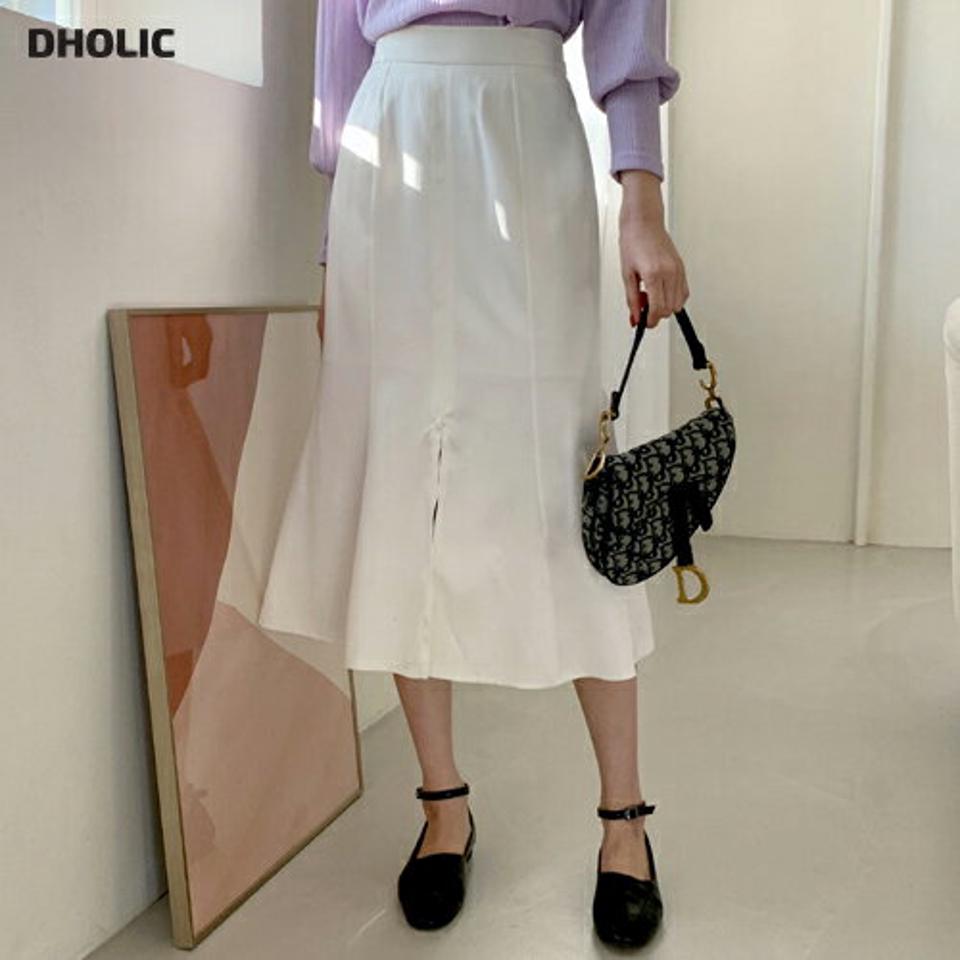 スリットマーメイドスカート・全4色・b62736 レディース 【sk】【韓国 ファッション ボトムス スカート ロング マーメイド バックゴム サイドジップ スリット 揺れ感 スリム 体型カーバー 細身 ベーシック デイリー カジュアル 秋 冬】