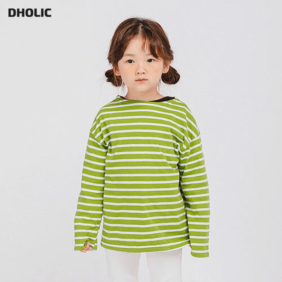 ボーダーTシャツ・u10921 キッズ【3~8才】【tops】【トップス 長袖 ボーダー柄 Tシャツ ロンT カジュアル ラフ 女の子 男の子 秋 冬 韓国 韓国子供服 子供 こども 子供服 こども服】【KIDS】