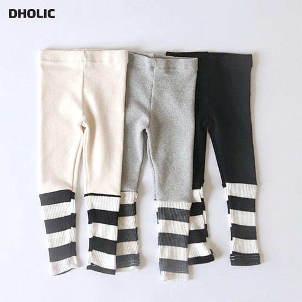 ボーダー配色レギンス(junior)・u10926 キッズ【9~17才】【pt】【レギンス パンツ ズボン ロングパンツ ボーダー柄 配色 カジュアル ラフ 女の子 男の子 秋 冬 韓国 韓国子供服 子供 こども 子供服 こども服】【KIDS】