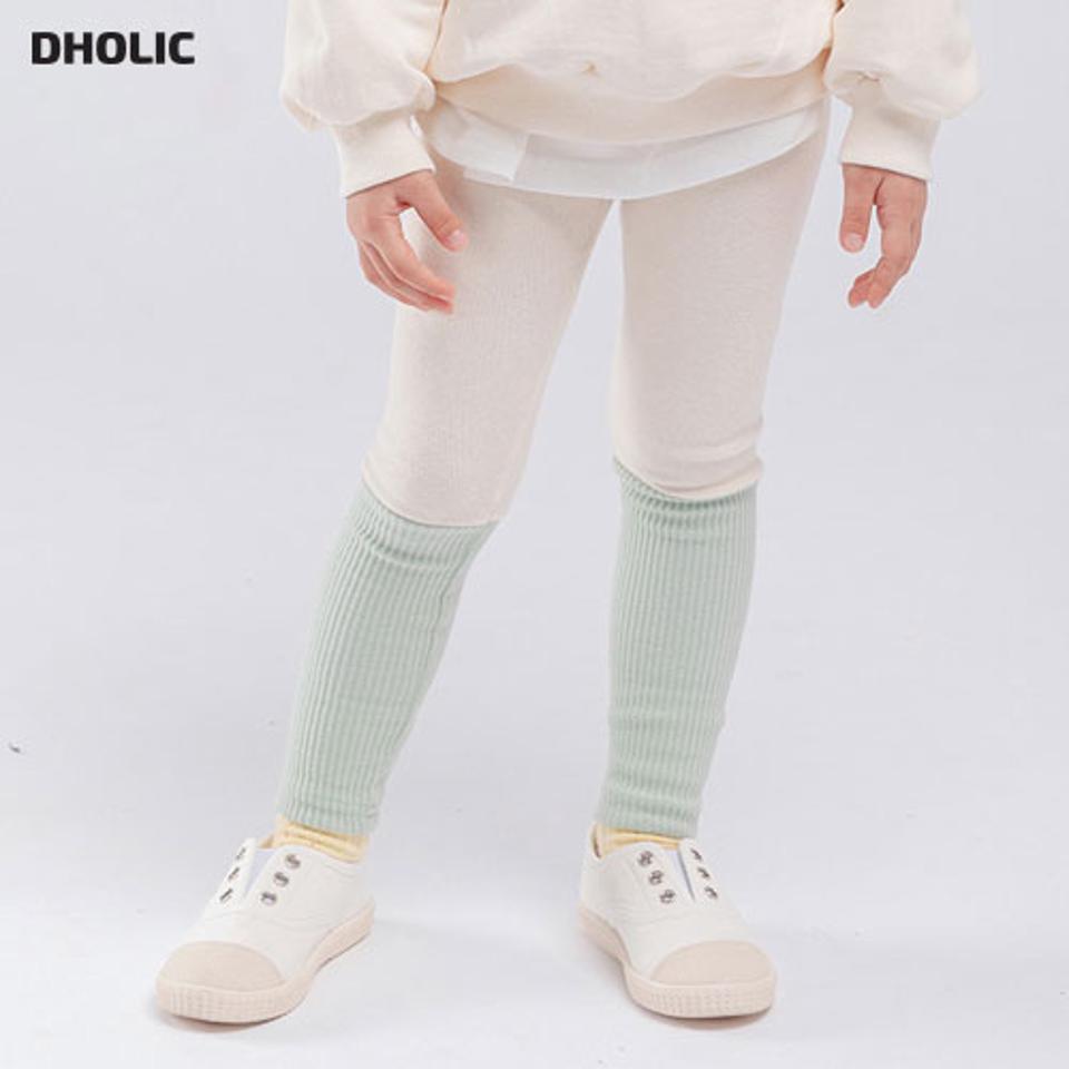 リブ配色コットンレギンス・u10922 キッズ【3~8才】【pt】【レギンス パンツ ズボン ロングパンツ コットン 綿 リブ リブ配色 カジュアル ラフ 女の子 男の子 秋 冬 韓国 韓国子供服 子供 こども 子供服 こども服】【KIDS】