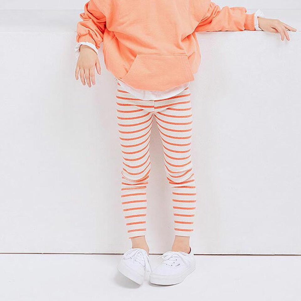 【只今20%OFF】ボーダーレギンス・u10952 キッズ【3~8才】【pt】【レギンス パンツ ズボン ロングパンツ ボーダー柄 カジュアル ラフ 女の子 男の子 秋 冬 韓国 韓国子供服 子供 こども 子供服 こども服】【KIDS】【SL】