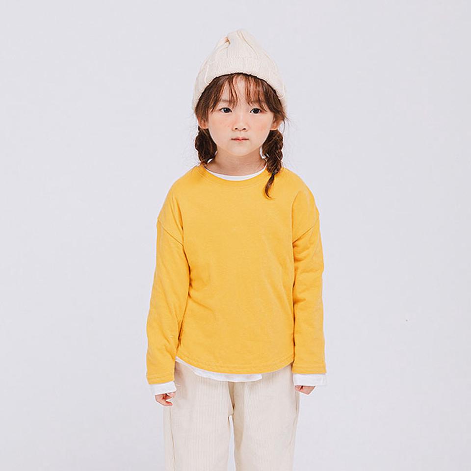 【新作10%OFF】コットンTシャツ(junior)・u10940 キッズ【9~17才】【tops】【トップス Tシャツ 長袖 単色 無地 ロンT 無地T ベーシック シンプル コットン 綿　カジュアル ラフ 女の子 男の子 秋 冬 韓国 韓国子供服 子供 こども 子供服 こども服】【KIDS】