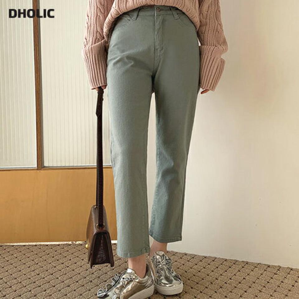 バックゴムスリムパンツ・全4色・t66351 レディース 【pt】【パンツ ズボン ロングパンツ 単色 無地 シンプル ベーシック 大人 カジュアル ストレート ストレートパンツ 秋 冬 韓国 ファッション】【ハイホリHIHOLLI】