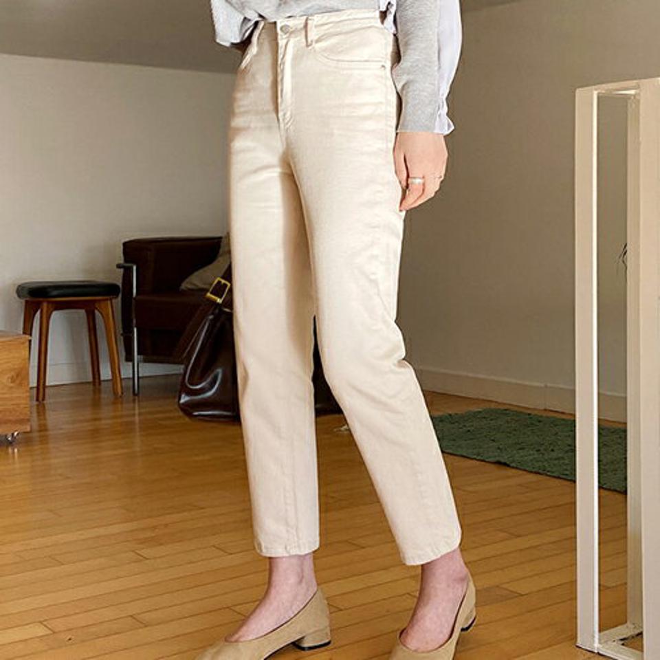 バックゴムスリムパンツ・全4色・t66351 レディース 【pt】【パンツ ズボン ロングパンツ 単色 無地 シンプル ベーシック 大人 カジュアル ストレート ストレートパンツ 秋 冬 韓国 ファッション】【ハイホリHIHOLLI】