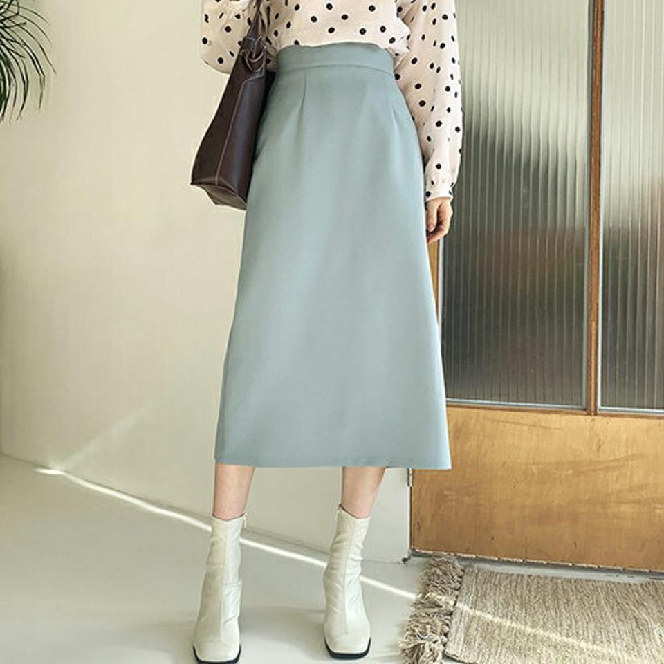 スリットバックスカート・全5色・t66349 レディース 【sk】【スカート ロング ロングスカート スリット 単色 無地 シンプル 大人 きれいめ Hライン 秋 冬 韓国 ファッション】【ハイホリHIHOLLI】