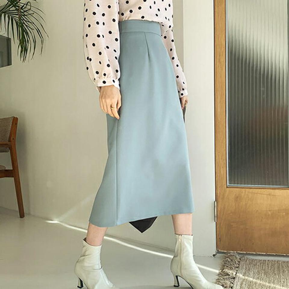 スリットバックスカート・全5色・t66349 レディース 【sk】【スカート ロング ロングスカート スリット 単色 無地 シンプル 大人 きれいめ Hライン 秋 冬 韓国 ファッション】【ハイホリHIHOLLI】