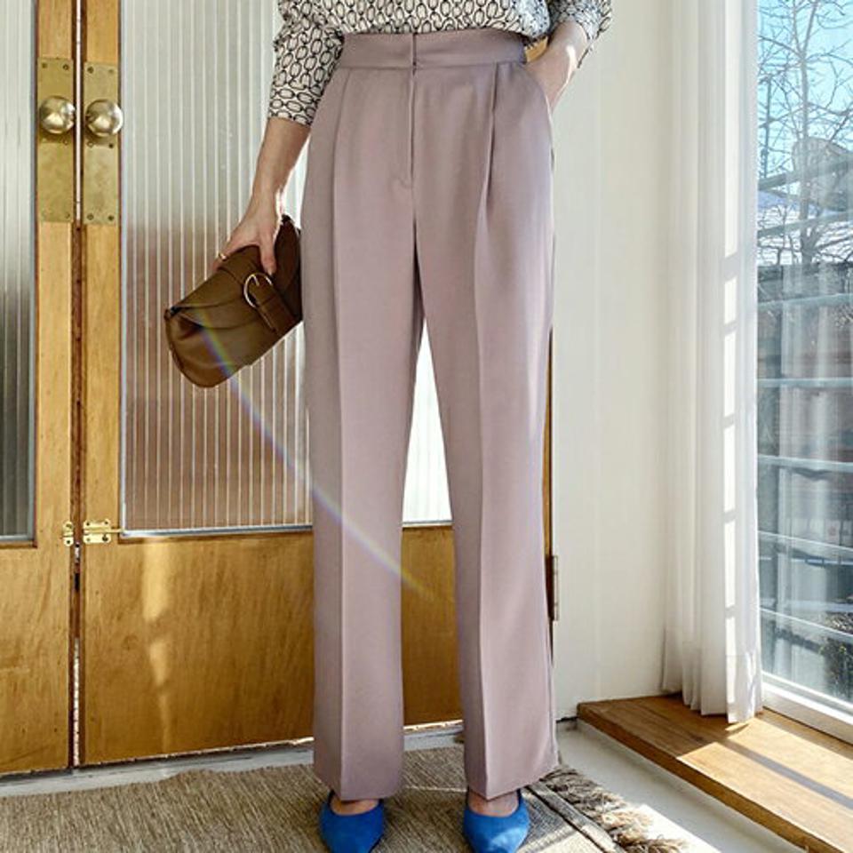 ワイドタックスラックス・全3色・t66348 レディース 【pt】【スラックス パンツ ズボン ロングパンツ ワイドスラックス ワイド 単色 無地 シンプル タック オフィスカジュアル きれいめ 秋 冬 韓国 ファッション】【ハイホリHIHOLLI】