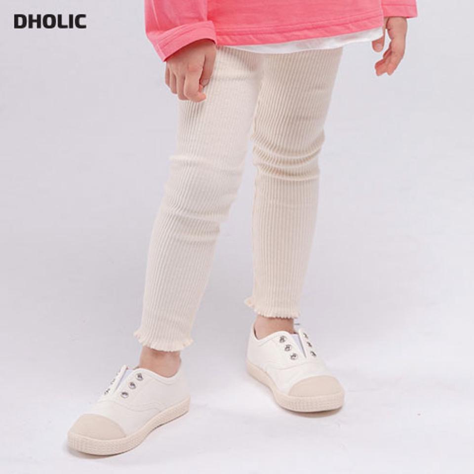 ヘムフリルリブレギンス・u10935 キッズ【3~8才】【pt】【レギンス パンツ ズボン コットン 綿 リブ リブパンツ 単色 無地 シンプル カジュアル フリル 女の子 男の子 秋 冬 韓国 韓国子供服 子供 こども 子供服 こども服】【KIDS】