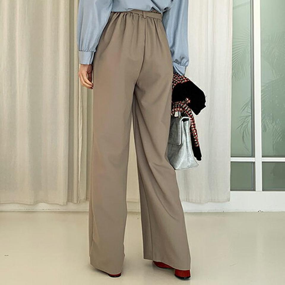 サイドリボンパンツ・全3色・t66353 レディース 【pt】【パンツ ズボン ロングパンツ リボン りぼん 単色 無地 シンプル 大人 オフィスカジュアル 秋 冬 韓国 ファッション】【ハイホリHIHOLLI】