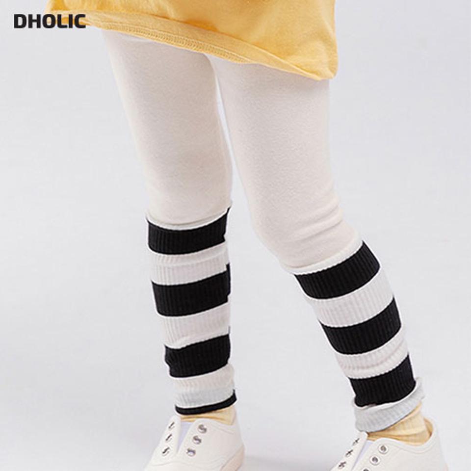 ボーダー配色レギンス・u10925 キッズ【3~8才】【pt】【レギンス パンツ ズボン ボーダー柄 配色　カジュアル ラフ 女の子 男の子 秋 冬 韓国 韓国子供服 子供 こども 子供服 こども服】【KIDS】