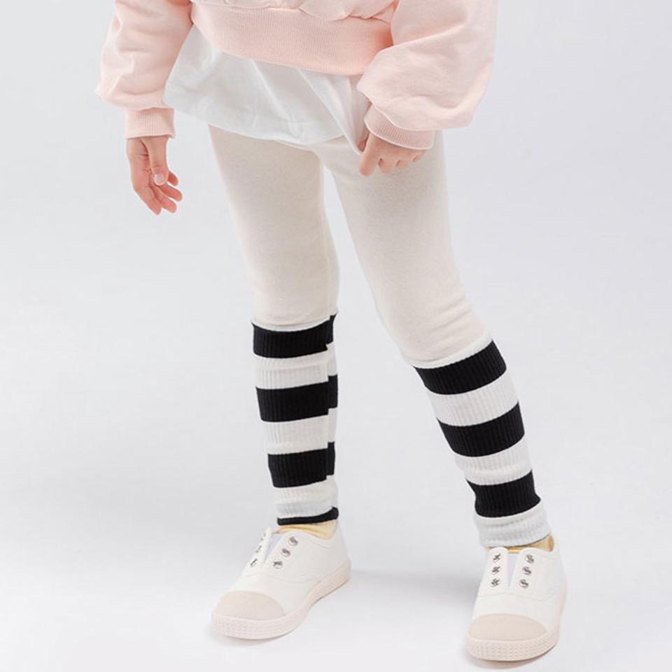 ボーダー配色レギンス・u10925 キッズ【3~8才】【pt】【レギンス パンツ ズボン ボーダー柄 配色　カジュアル ラフ 女の子 男の子 秋 冬 韓国 韓国子供服 子供 こども 子供服 こども服】【KIDS】