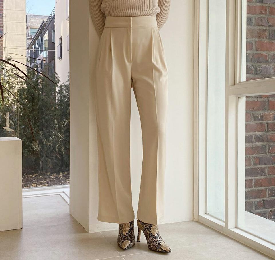 ポケットワイドスラックス・全3色・t61452 レディース 【pt】【韓国 ファッション ボトムス パンツ ロング タックワイド ワイド スラックス 10分丈 十分丈 ストレート ハイウエスト 無地 オフィス ルーズ カジュアル 秋 冬】