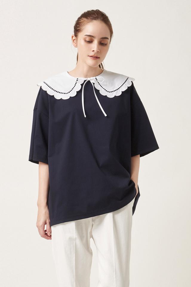 yori スカラップカラーカットソー - カットソー(半袖/袖なし) yori スカラップカラーカットソー - カットソー(半袖/袖なし)