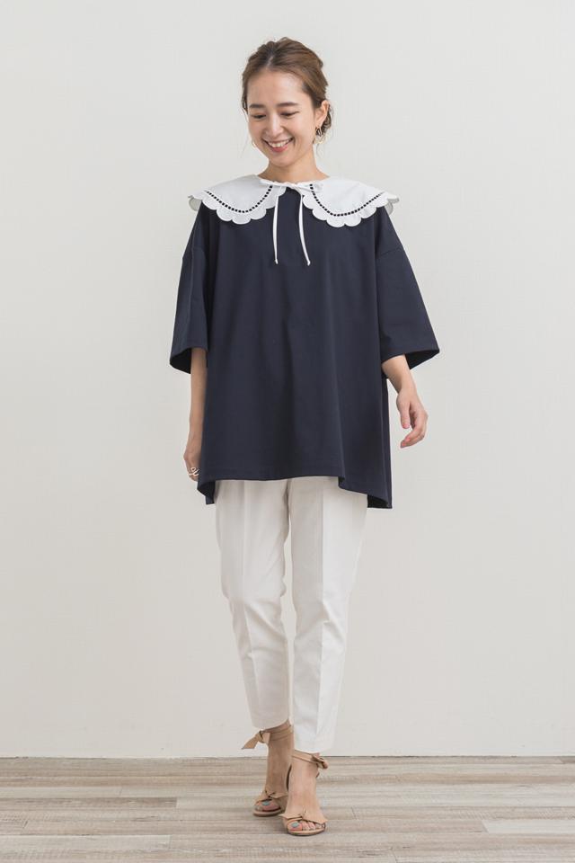 yori スカラップカラーカットソー - カットソー(半袖/袖なし) yori スカラップカラーカットソー - カットソー(半袖/袖なし)