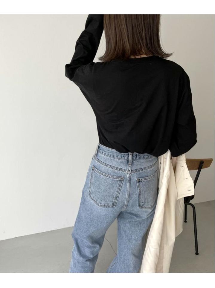 Via j (ヴィアジェイ) "BASIC"ロゴロングTシャツ（via j）