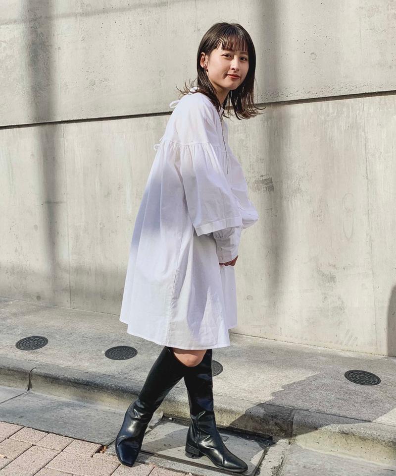 Kastane カスタネ の Back紐コットンチュニックブラウス Parte