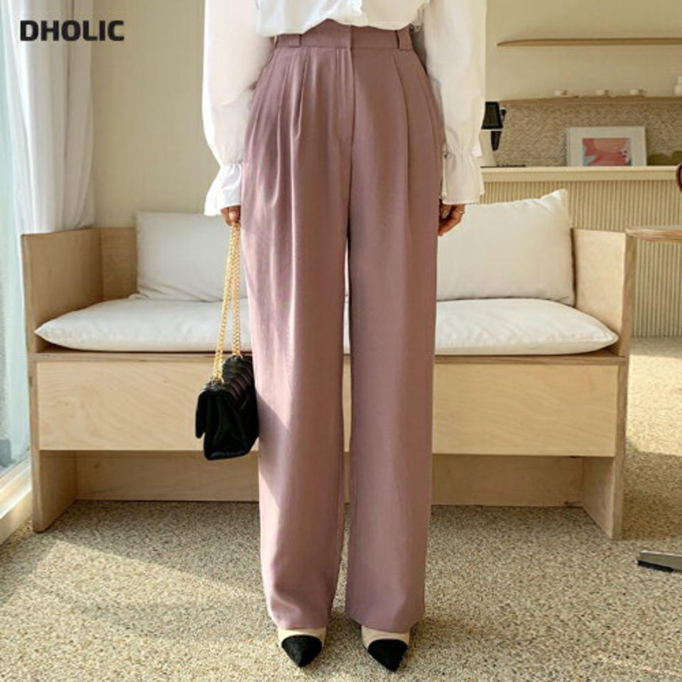 ツータックワイドスラックス・全3色・t62561 レディース 【pt】【韓国 ファッション ボトムス パンツ ロング スラックス ツータック ワイドスラックス バックゴム ベルトループ ファスナー ポケット 10分丈 十分丈 ストレート 無地 カジュアル 秋 冬】