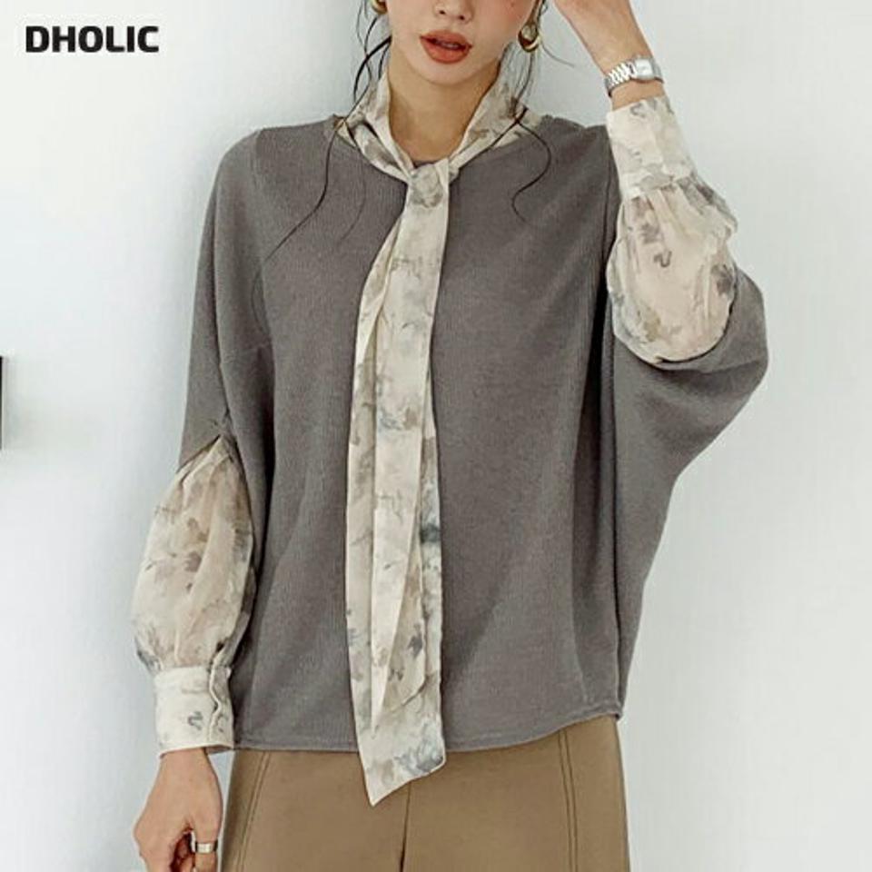 リブドルマンTシャツ・全4色・b66496 レディース 【tops】【トップス Tシャツ ドルマン ドルマンTシャツ ドルマンスリーブ 単色 無地 シンプル カジュアル 大人 秋 冬 韓国 ファッション】【ハイホリHIHOLLI】