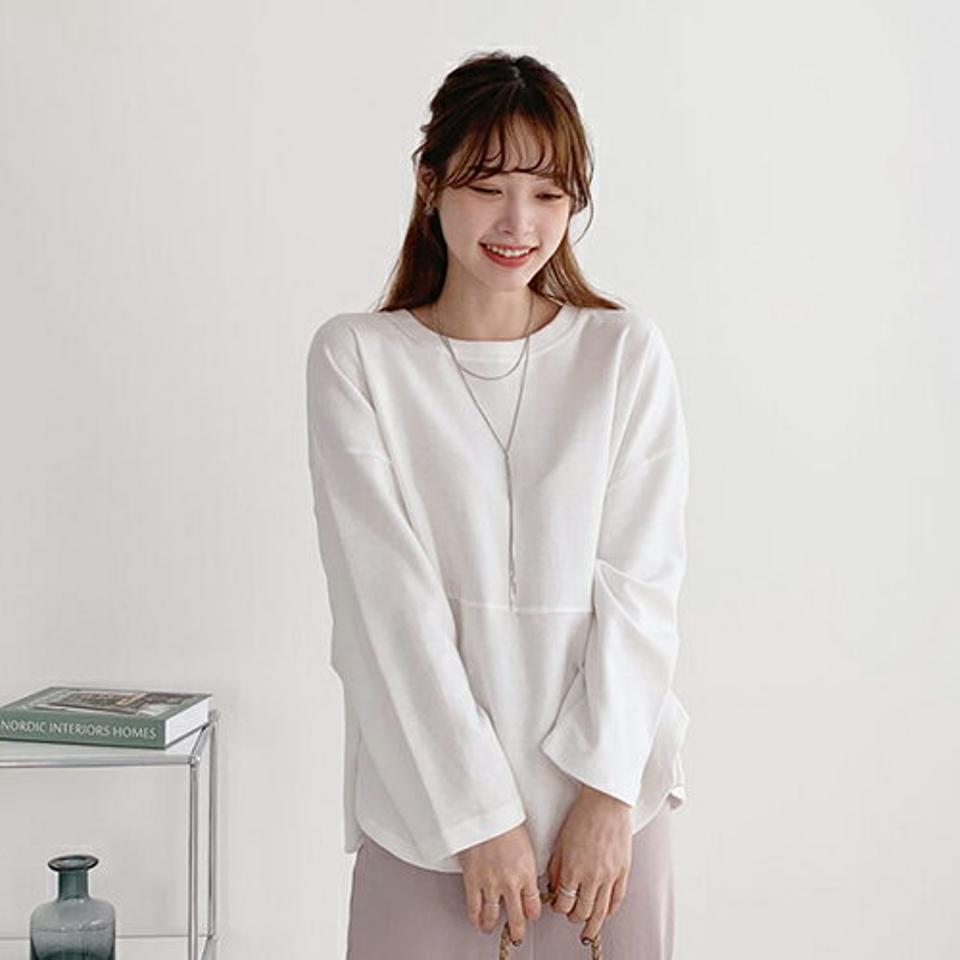 スリットラウンドヘムTシャツ・全4色・b66493 レディース 【tops】【トップス Tシャツ スリット 単色 無地 シンプル カジュアル ラフ 秋 冬 韓国 ファッション】【ハイホリHIHOLLI】【BT】
