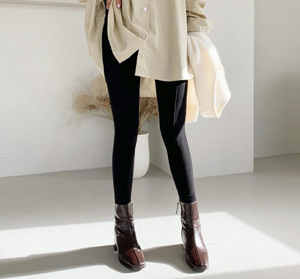 ジップレギンス・全3色・t64856 レディース 【pt】【韓国 ファッション ボトムス レギンス パンツ スリム シンプル ウエストゴム フィット タイト デイリー カジュアル 秋 冬】