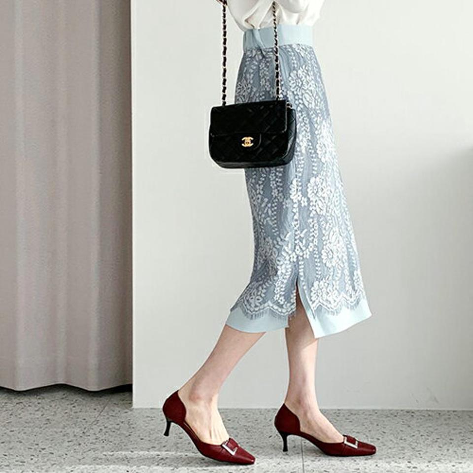 レースペンシルスカート・全2色・b66516 レディース 【sk】【スカート ミディ丈 ミディスカート ペンシル ペンシルスカート レース 総レース フェミニン きれいめ 大人 デート Hライン 上品 秋 冬 韓国 ファッション】【ハイホリHIHOLLI】