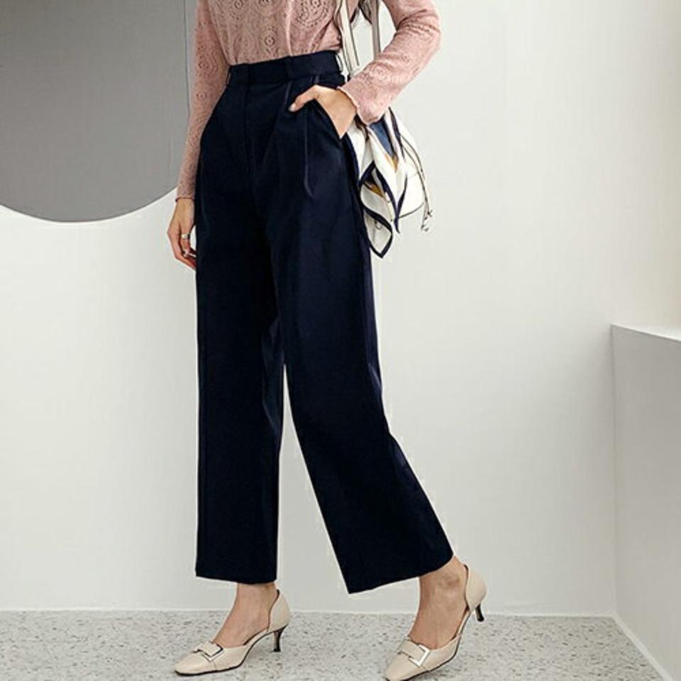 ツータックワイドパンツ・全3色・t66511 レディース 【pt】【パンツ ワイドパンツ ズボン ロングパンツ ツータック 単色 無地 シンプル オフィスカジュアル きれいめ 秋 冬 韓国 ファッション】【ハイホリHIHOLLI】