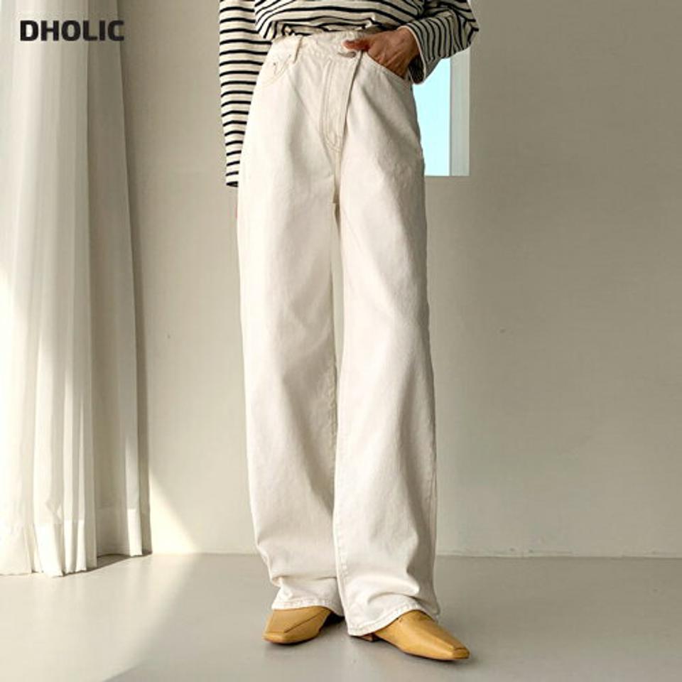 アンバランスボタンパンツ・全2色・t64852 レディース 【pt】【韓国 ファッション ボトムス パンツ ロング アンバランス ハウウエスト ファスナー スリム 10分丈 十分丈 無地 ベーシック カジュアル 秋 冬】