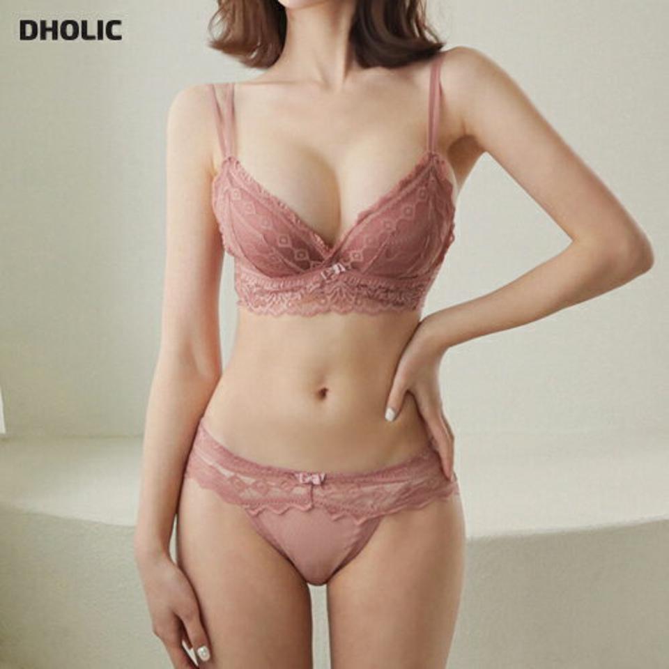 ダイヤフラワーレースブラ&ショーツSET・全4色・e44438 レディース 【uw】【韓国 ファッション アンダーウェア ランジェリー 下着 セット ブラジャー ブラ ショーツ パンツ ノンワイヤー シースルー 大人 上品 レース リーフ カジュアル 秋 冬】