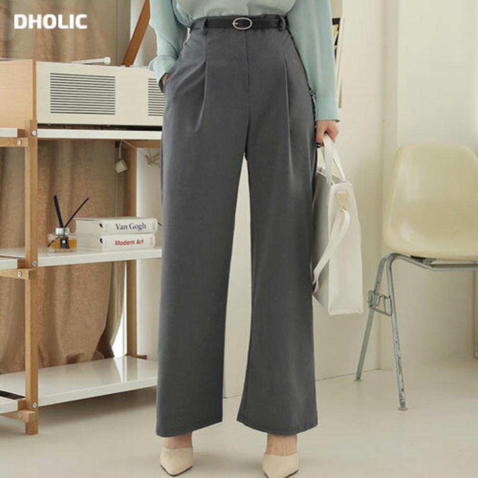 タックワイドパンツ・全3色・t66439 レディース 【pt】【パンツ ズボン ロングパンツ タック ワイドパンツ ワイド 単色 無地 シンプル 大人 オフィスカジュアル 秋 冬 韓国 ファッション】【ハイホリHIHOLLI】