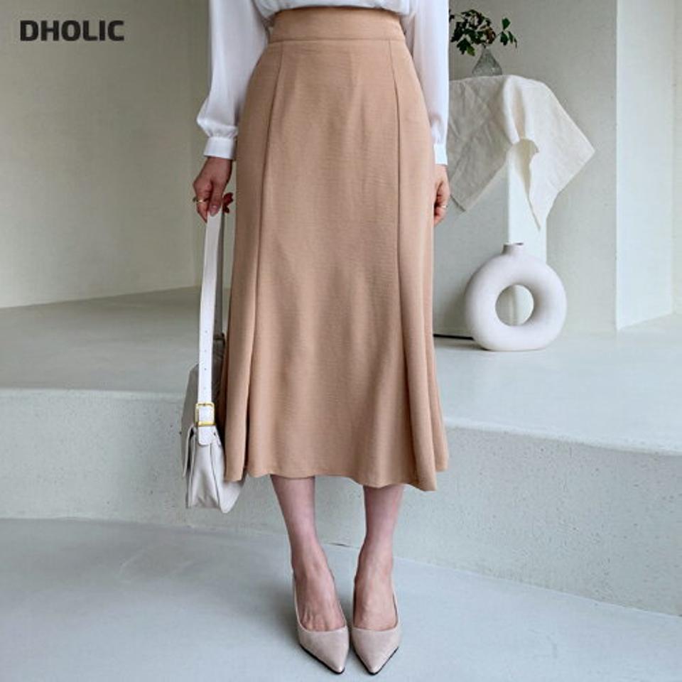 タックマーメイドスカート・全4色・b61496 レディース 【sk】【韓国 ファッション ボトムス スカート ロング マーメイド サイドジップ ボリューム 上品 フェミニン シンプル スリム 体型カーバー 細身 ベーシック デイリー カジュアル 秋 冬】