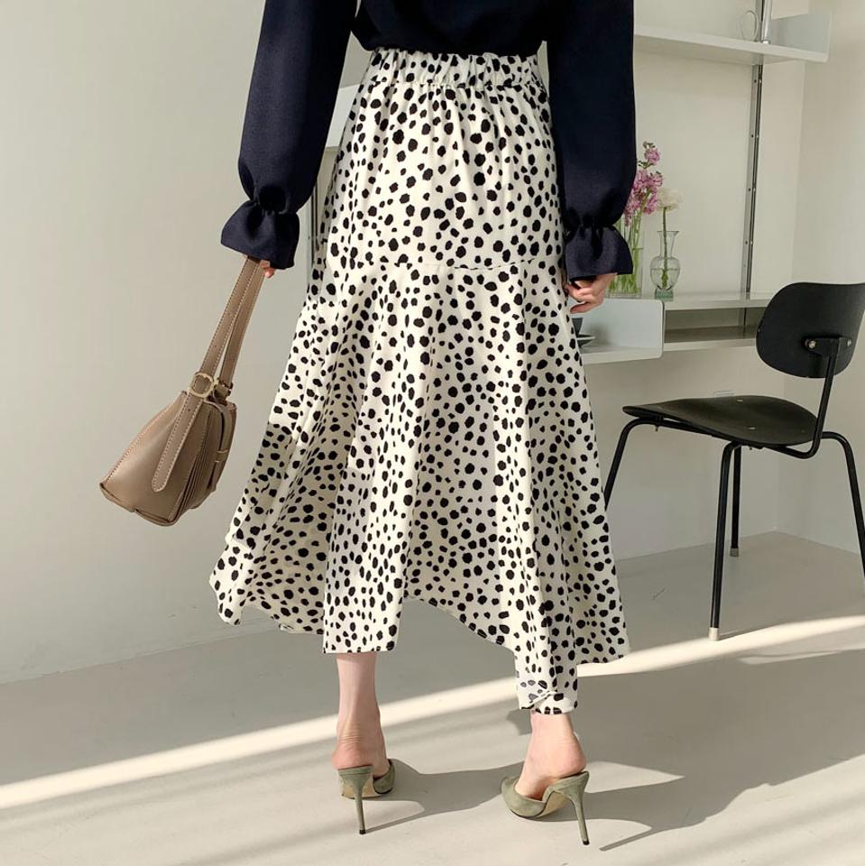 ≪人気商品再入荷≫レオパードフレアスカート・全2色・t66487 レディース 【sk】スカート ロング ロングスカート フレア フレアスカート ヒョウ柄 豹柄 アニマル柄 体型カバー カジュアル ウエストゴム 秋 冬 韓国ファッション ハイホリHIHOLLI