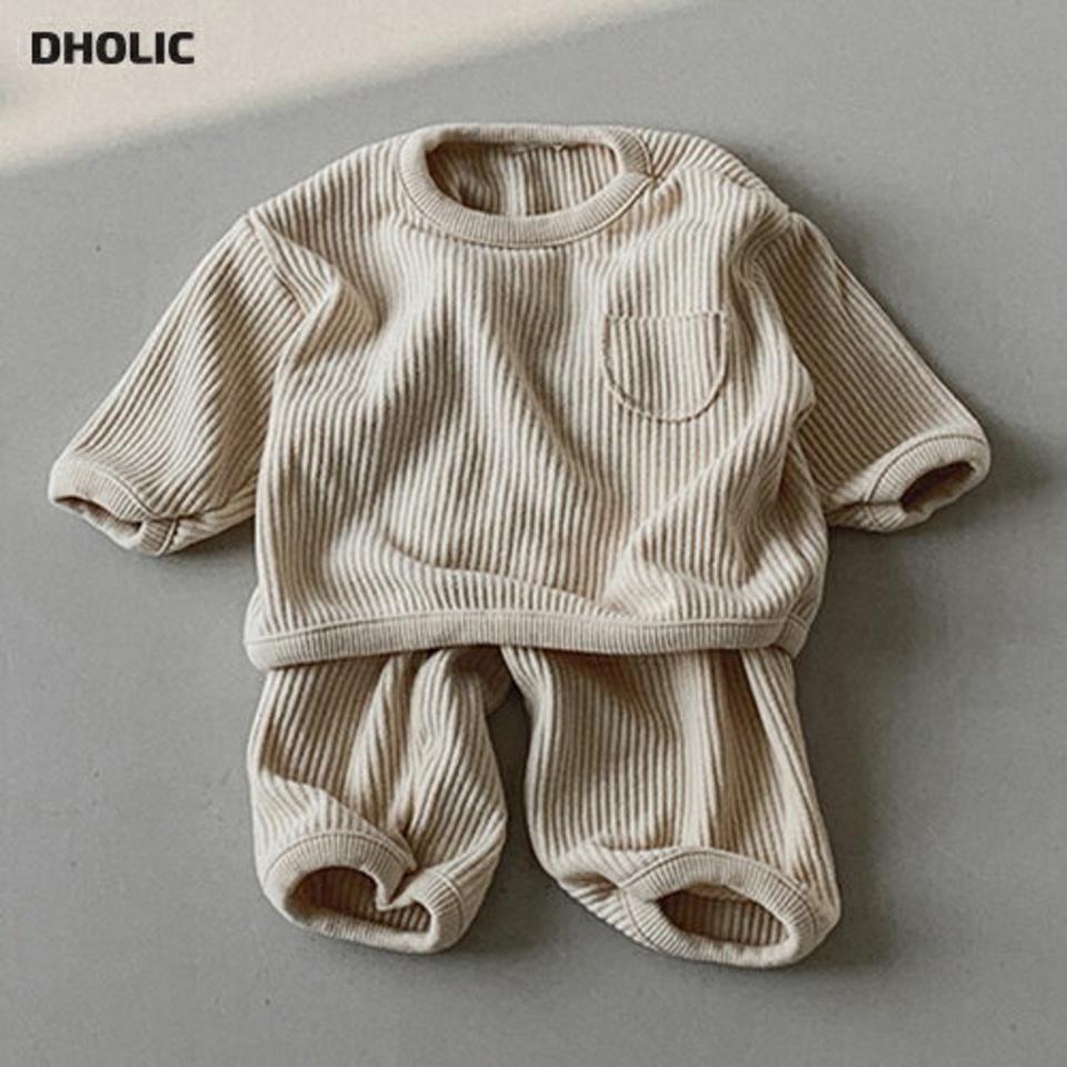 リブコットンスウェット上下SET・u10972 キッズ【3~8才】【set】【セットアップ setup トップス 長袖 パンツ ズボン ロングパンツ 長ズボン リブ コットン カジュアル ラフ 秋 冬 女の子 男の子 秋 冬 韓国 韓国子供服 子供 こども 子供服】【KIDS】【KK】