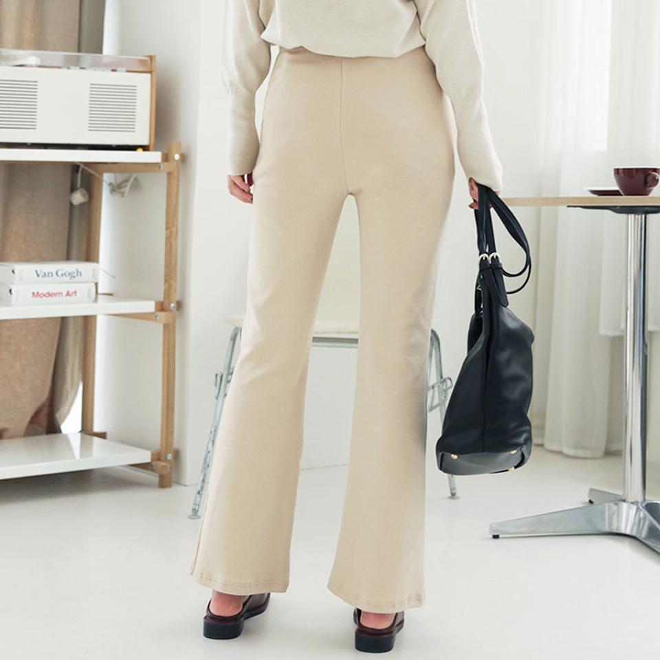 ブーツカットパンツ・全4色・t66434 レディース 【pt】【パンツ ズボン ロングパンツ ブーツカット 単色 無地 シンプル カジュアル 大人 秋 冬 韓国 ファッション】【ハイホリHIHOLLI】