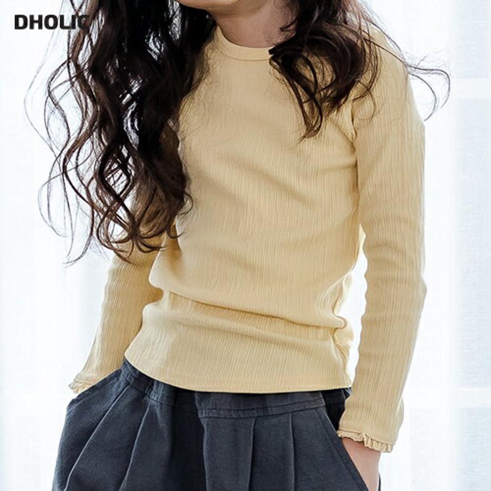 フリルヘムTシャツ・u10994 キッズ【3~8才】【tops】【トップス Tシャツ 長袖 単色 シンプル カジュアル 秋 冬 韓国 韓国子供服 子供 こども 子供服 こども服】【KIDS】