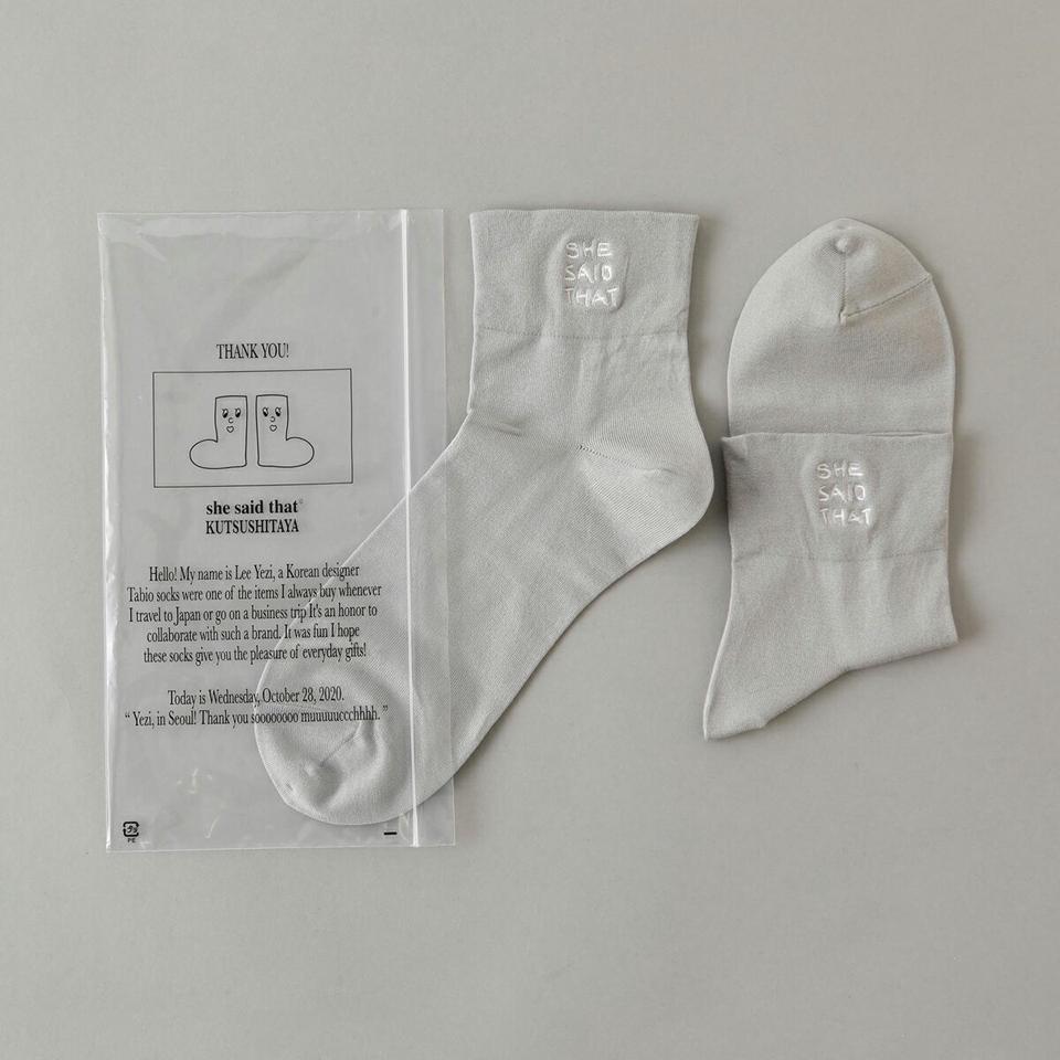 【あす楽】【靴下屋】 she said that×靴下屋 ロゴ刺繍 ショートソックス / Tabio 靴下 タビオ くつ下 she said that シーセッドザット レディース 日本製