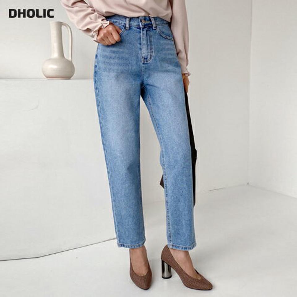 ストレートデニムパンツ・全1色・b62835 レディース 【pt】【韓国 ファッション ボトムス パンツ ロング デニム ベルトループ ストレート ウォッシング スリム 美脚 10分丈 十分丈 ベーシック カジュアル 秋 冬】