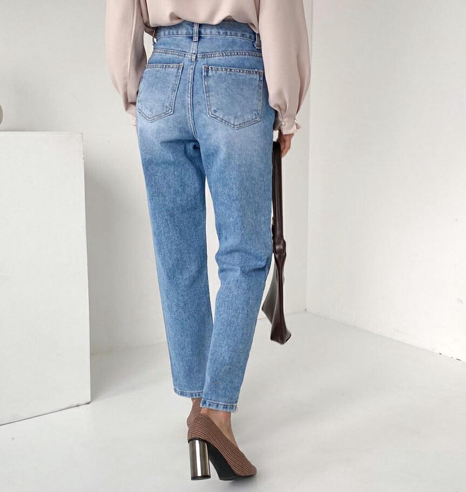 ストレートデニムパンツ・全1色・b62835 レディース 【pt】【韓国 ファッション ボトムス パンツ ロング デニム ベルトループ ストレート ウォッシング スリム 美脚 10分丈 十分丈 ベーシック カジュアル 秋 冬】