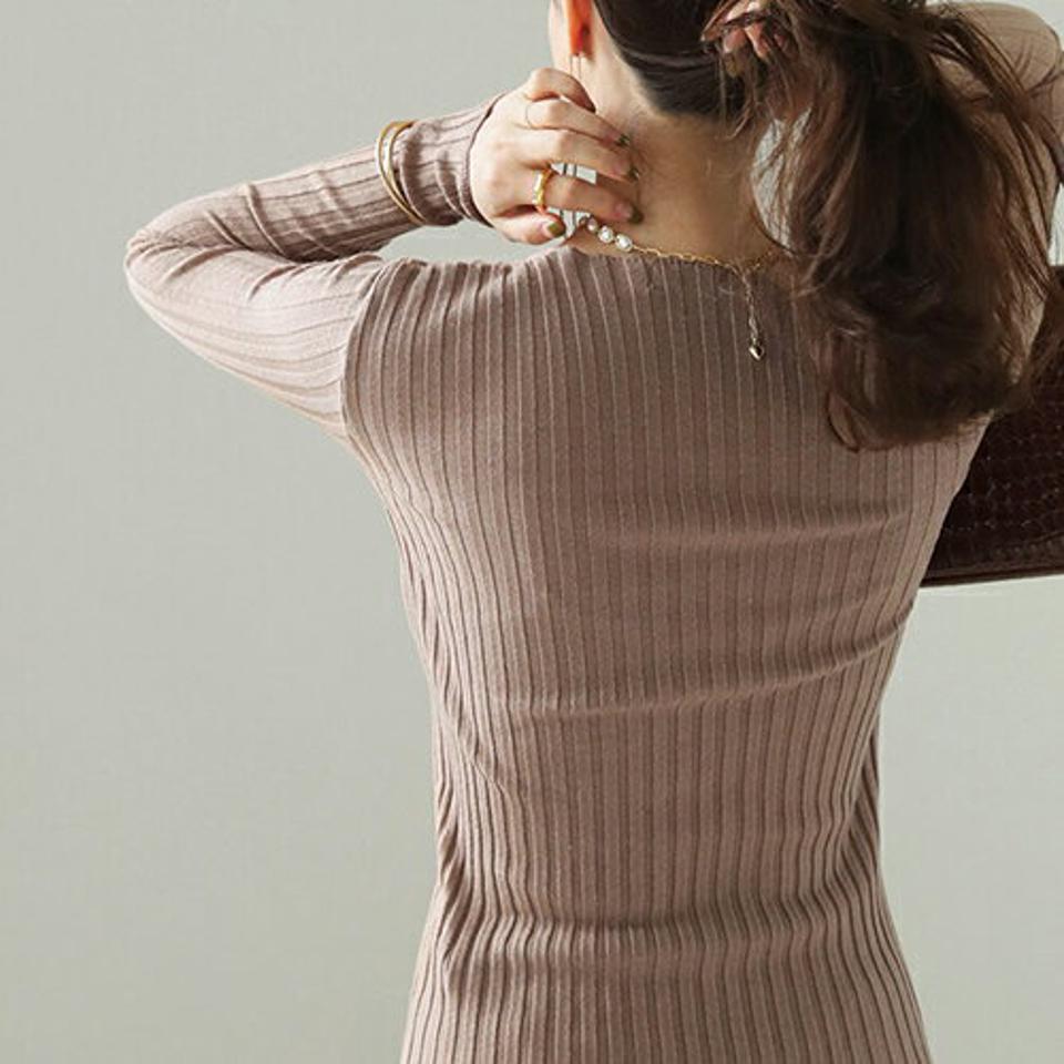 ≪人気商品再入荷≫Vネックスリムニット・全5色・b66471 レディース 【tops】トップスニット ニットトップス 長袖 Vネック リブ リブトップス カジュアル 秋 冬 韓国ファッション ハイホリHIHOLLI