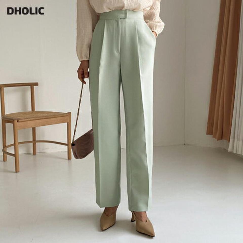 ホックワイドスラックス・全4色・t62850 レディース 【pt】【韓国 ファッション ボトムス パンツ ロング スラックス ワイド ワイドスラックス サイドポケット ワンタック 10分丈 十分丈 ストレート 無地 カジュアル 秋 冬】