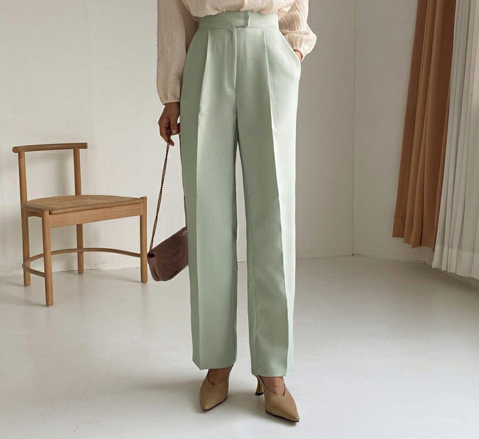 ホックワイドスラックス・全4色・t62850 レディース 【pt】【韓国 ファッション ボトムス パンツ ロング スラックス ワイド ワイドスラックス サイドポケット ワンタック 10分丈 十分丈 ストレート 無地 カジュアル 秋 冬】