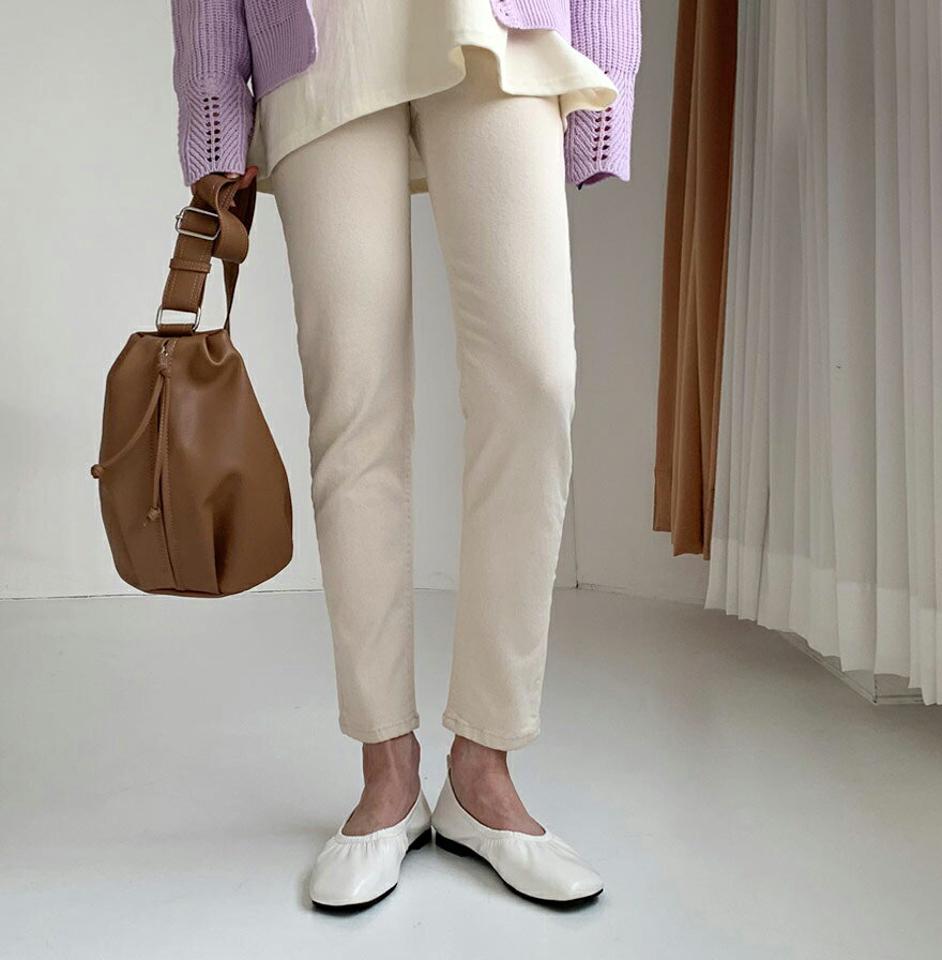 スリムストレートパンツ・全4色・t62860 レディース 【pt】【韓国 ファッション ボトムス パンツ ロング スラックス スリム フィット 細身 10分丈 十分丈 ストレート 無地 カジュアル 秋 冬】