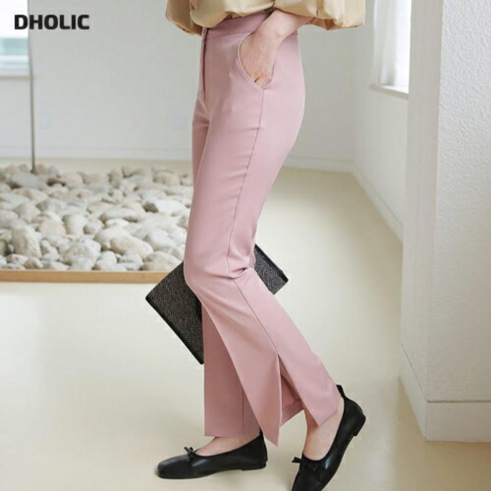 サイドスリットスラックス・全4色・t66538 レディース 【pt】 スラックス パンツ ズボン ロングパンツ スリット 単色 無地 シンプル ベーシック 大人 オフィスカジュアル きれいめ 秋 冬 韓国 ファッション ハイホリHIHOLLI