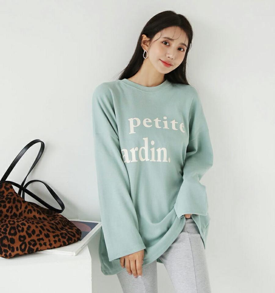 レタリングルーズTシャツ・全4色・b62847 レディース 【tops】【韓国 ファッション トップス Tシャツ カットソー 長袖 ラウンドネック レタリング 体型カーバー フェミニン シンプル デイリー ベーシック カジュアル カジュアル 秋 冬】