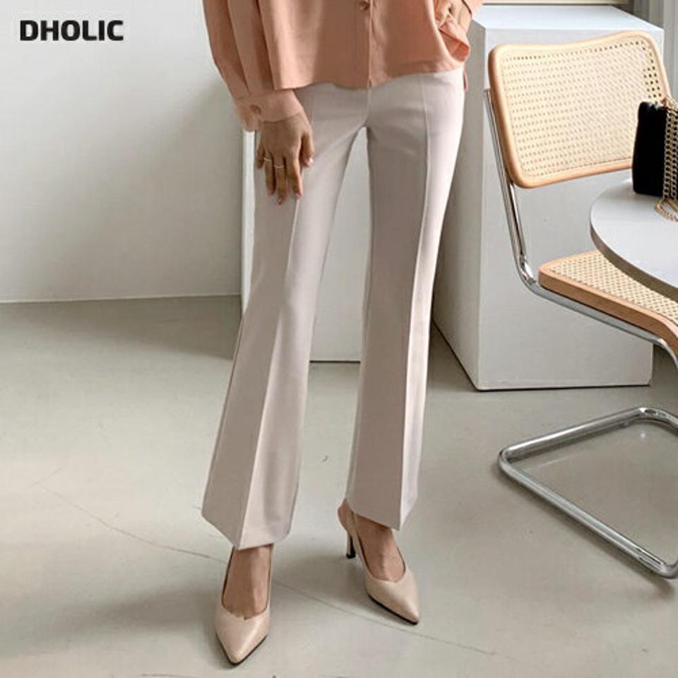 セミブーツカットスラックス・全3色・t56735 レディース 【pt】【韓国 ファッション ボトムス パンツ ロング スラックス セミブーツカット サイドポケット ベルトループ スリム フィット 細身 10分丈 十分丈 ストレート 無地 カジュアル 秋 冬】