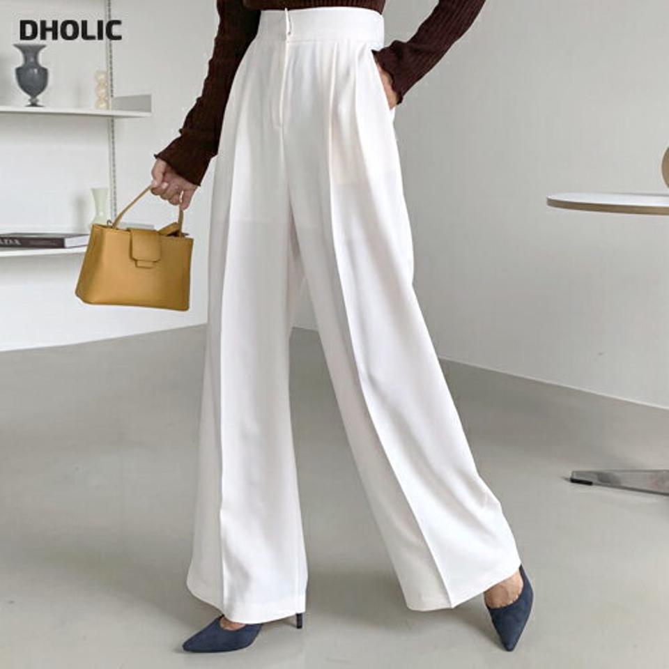 ワイドイージースラックス・全3色・b56736 レディース 【pt】【韓国 ファッション ボトムス パンツ ロング スラックス ワイド ワイドスラックス サイドポケット ルーズ ゆったり 10分丈 十分丈 ストレート 無地 カジュアル 秋 冬】