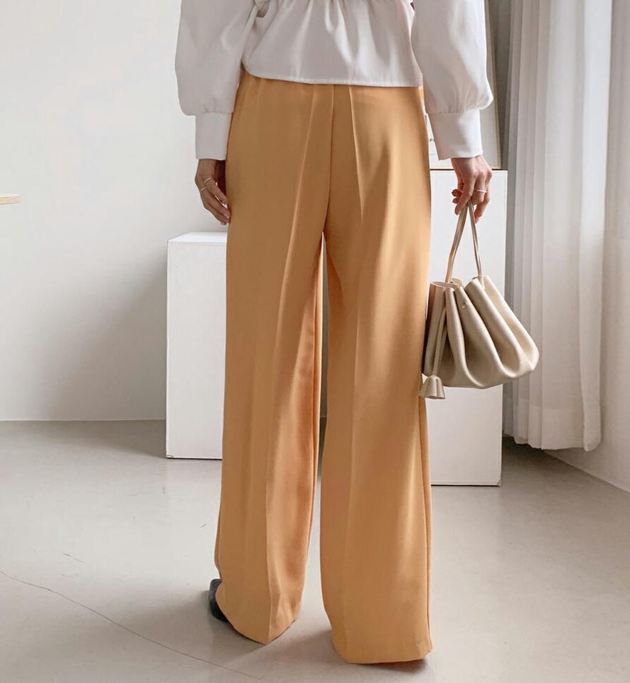 ワイドイージースラックス・全3色・b56736 レディース 【pt】【韓国 ファッション ボトムス パンツ ロング スラックス ワイド ワイドスラックス サイドポケット ルーズ ゆったり 10分丈 十分丈 ストレート 無地 カジュアル 秋 冬】